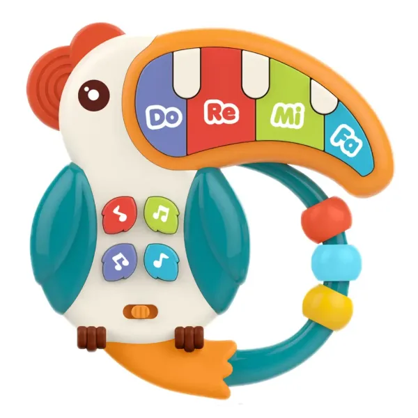 Lumea Muzicii: Tucan muzical cu pian 14cm imaginea 2