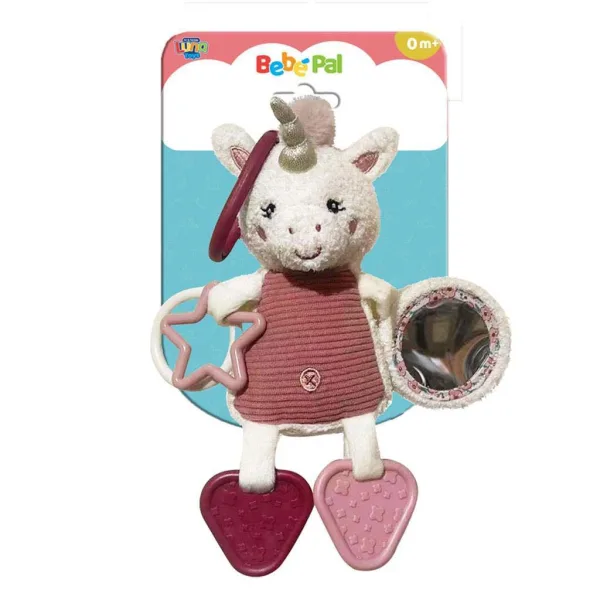 Luna: Bebeluș Pal - Unicorni de pluș pentru bebeluși cu jucărie de dentiție imaginea 1