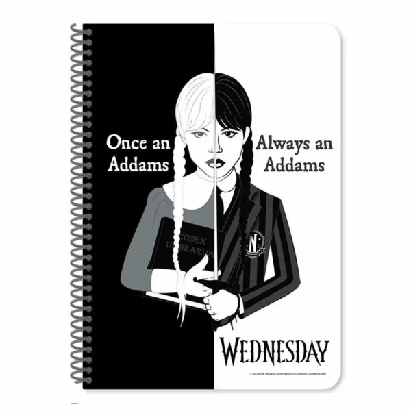 Luna: Caiet spirală Wednesday, liniat, format A5, 60 de pagini, disponibil în două variante, 1 bucată imaginea 3
