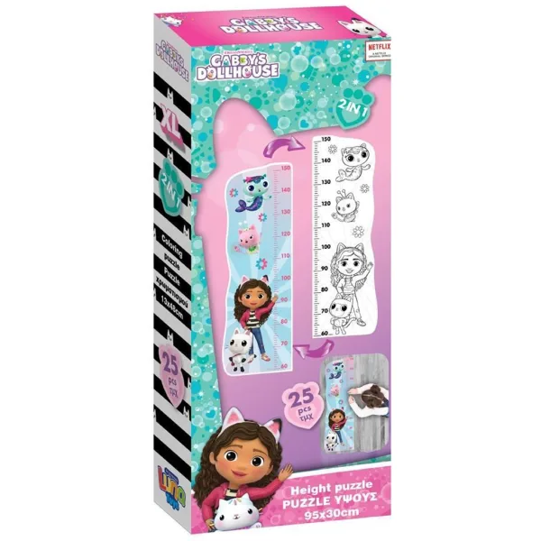 Luna: Casă de păpuși Gabi - riglă de înălțime de colorat, puzzle maxi cu 25 de piese imaginea 1