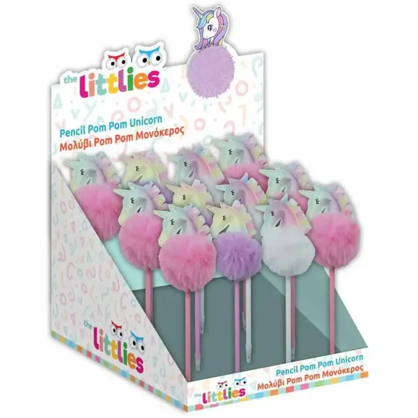 Luna: Creion cu cap de unicorn pompom, disponibil în mai multe variante, 1 buc. imaginea 1