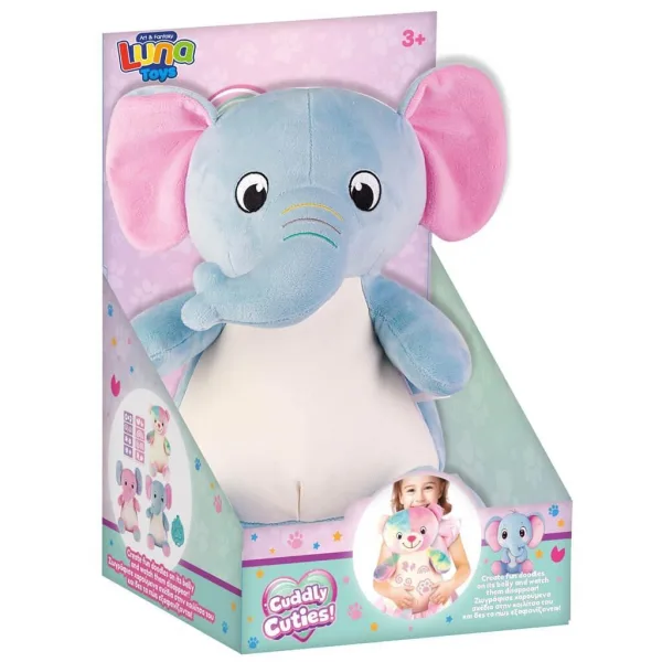 Luna: Cuddly Cuties elefant de pluș care poate fi colorat imaginea 1