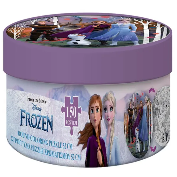Luna: Frozen 2 - puzzle rotund 2 în 1 cu 150 de piese, ce poate fi colorat imaginea 1