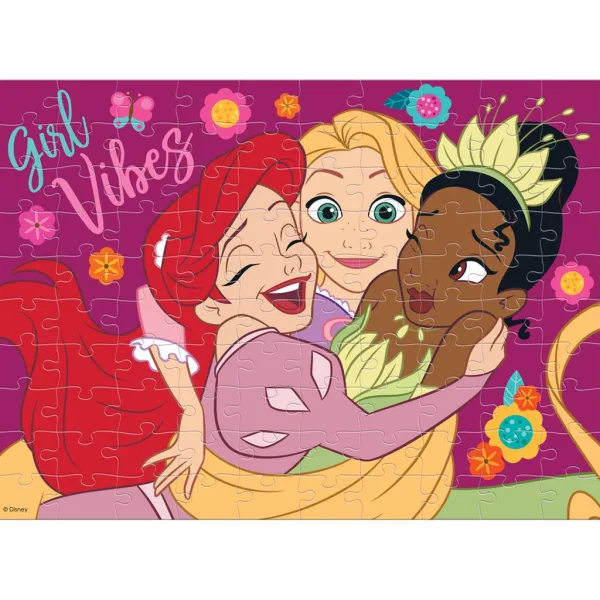 Luna: Prințesele Disney 2 în 1 puzzle de colorat cu 100 de piese imaginea 2