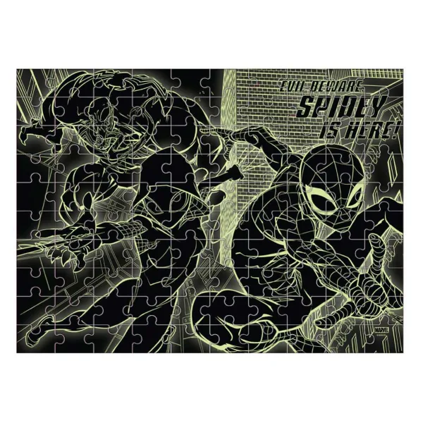 Luna: Puzzle Marvel Spider-Man cu 100 piese care luminează în întuneric imaginea 3