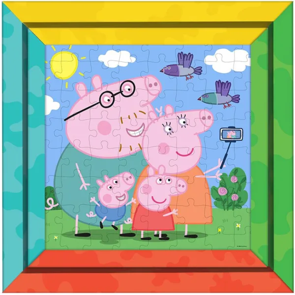 Luna: Puzzle de colorat 2 în 1 cu 64 de piese și ramă, cu Peppa Pig imaginea 2