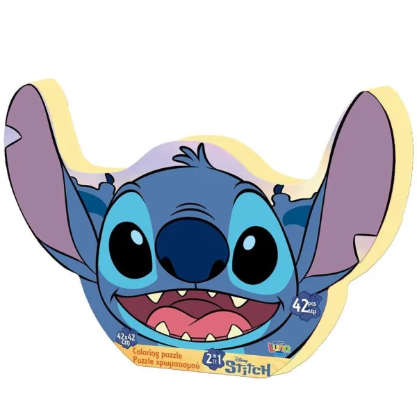 Luna: Puzzle de colorat cu 42 piese Stitch imaginea 1