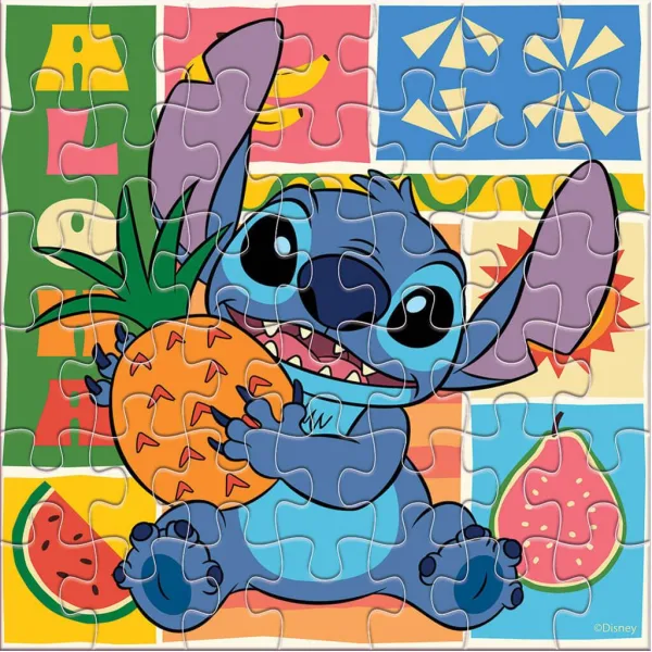 Luna: Puzzle de colorat cu 42 piese Stitch imaginea 2