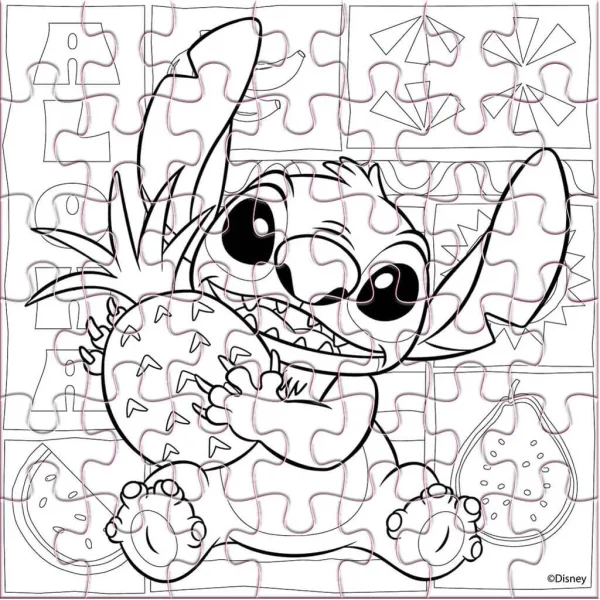 Luna: Puzzle de colorat cu 42 piese Stitch imaginea 3