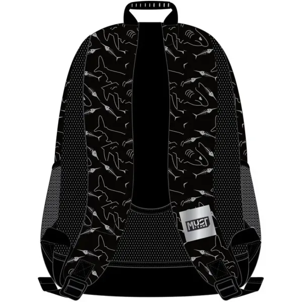 Luna: Rucsac școlar cu 3 compartimente rotunjite cu rechin Must Team, 32x18x43cm imaginea 2