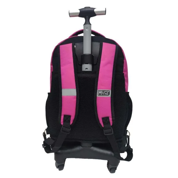 Luna: Rucsac școlar pe roți Must Team Pink cu 3 compartimente, 31x24x45cm imaginea 2