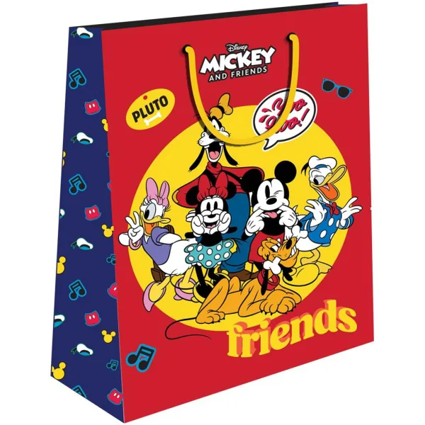 Luna: Sac de cadou cu imprimeu Mickey Mouse și prietenii săi 33x12x45cm imaginea 2