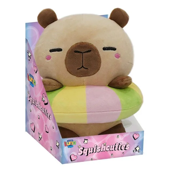 Luna: Squishcuties Capybara de pluș într-o gogoașă colorată, 21 cm imaginea 1