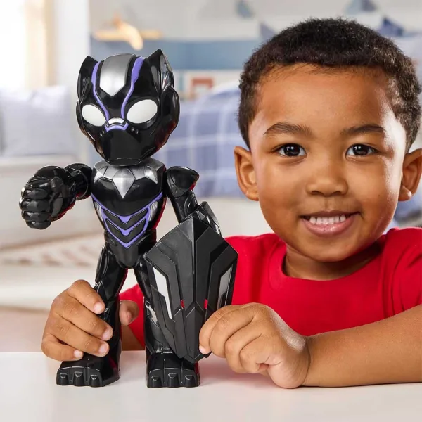 Marvel Omul de Fier și prietenii săi minunați - Figurină Pantera Neagră de 23 cm - Hasbro imaginea 3