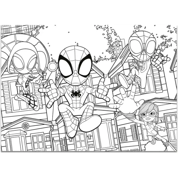 Marvel Spidey 2 în 1 maxi puzzle 4x48 piese și carte de colorat 35x25cm - Lisciani imaginea 2