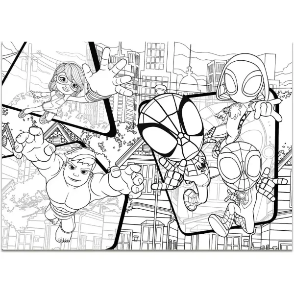 Marvel Spidey 2 în 1 maxi puzzle 4x48 piese și carte de colorat 35x25cm - Lisciani imaginea 3