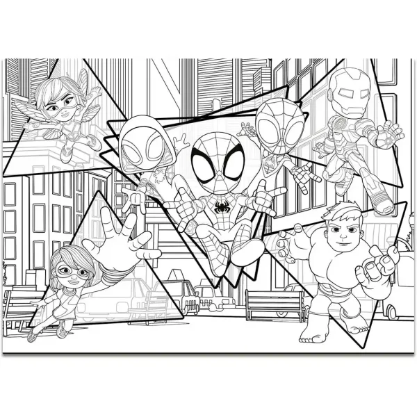 Marvel Spidey 2 în 1 maxi puzzle 4x48 piese și carte de colorat 35x25cm - Lisciani imaginea 4