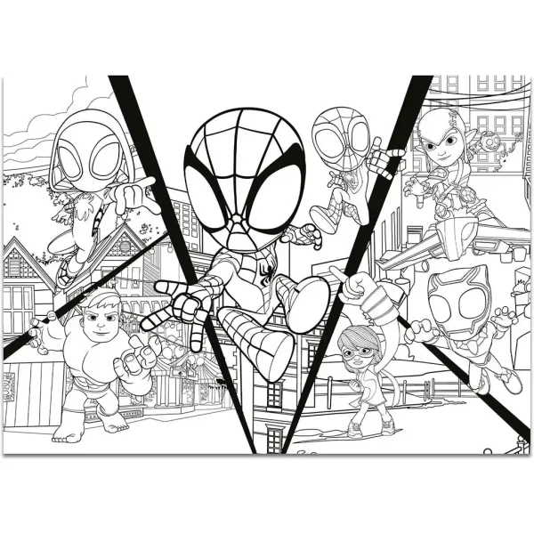 Marvel Spidey 2 în 1 maxi puzzle 4x48 piese și carte de colorat 35x25cm - Lisciani imaginea 5