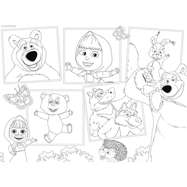 Masha și ursul imagini 2 în 1 puzzle maxi de podea cu 35 piese și carte de colorat 70x50cm - Lisciani imaginea 3