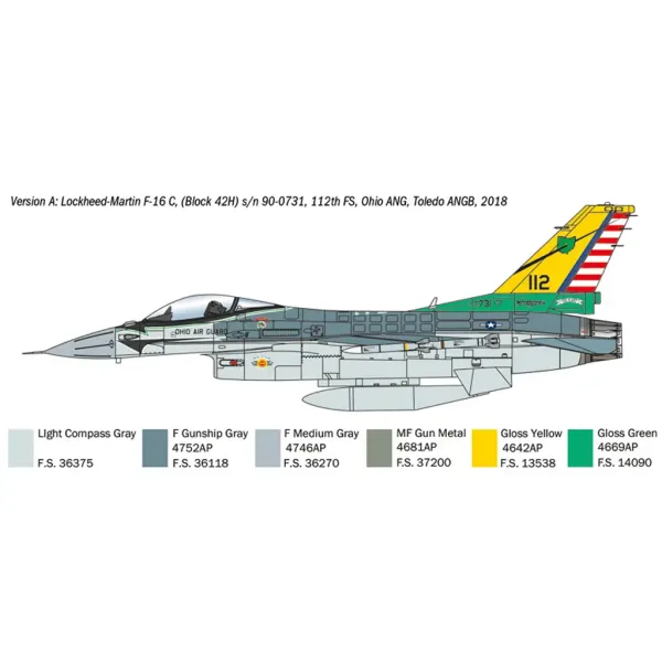 Italeri 1/48 F-16C Fighting Falcon machetă avion de vânătoare imaginea 3