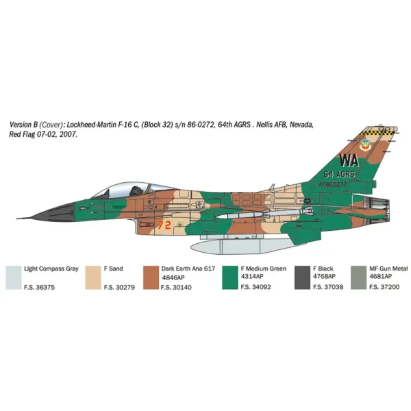 Italeri 1/48 F-16C Fighting Falcon machetă avion de vânătoare imaginea 4