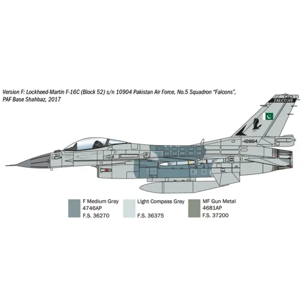Italeri 1/48 F-16C Fighting Falcon machetă avion de vânătoare imaginea 5