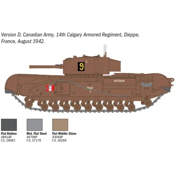 Mașină de model Italeri 1/72 Churchill Mk. III tank imaginea 6