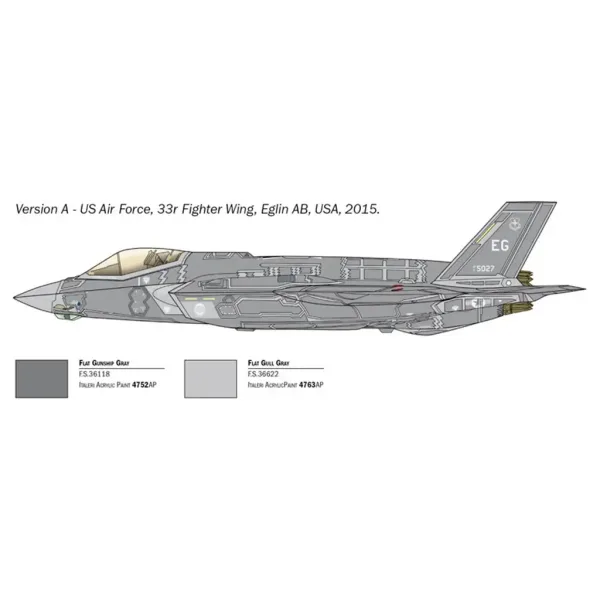 Mașină de model Italeri 1/72 F-35A Lightning II imaginea 3