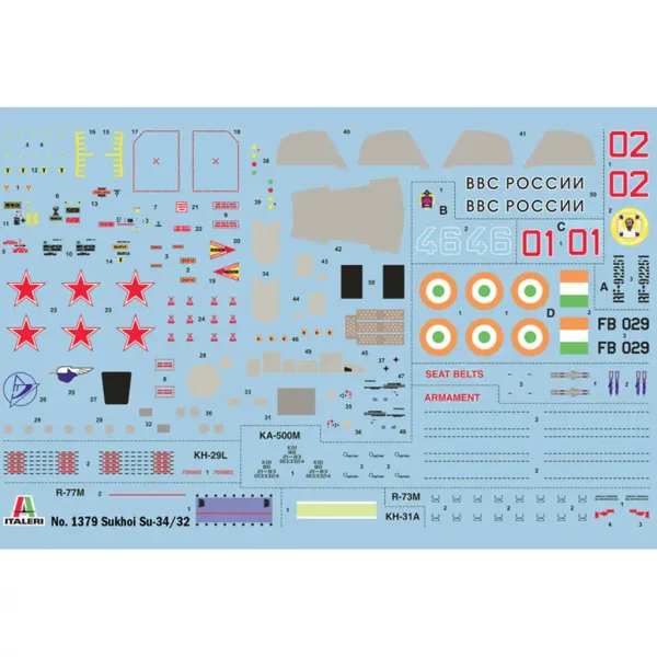 Mașină de model Italeri 1/72 Sukhoi Su-34/Su-32 FN avion de vânătoare-bombardier imaginea 2