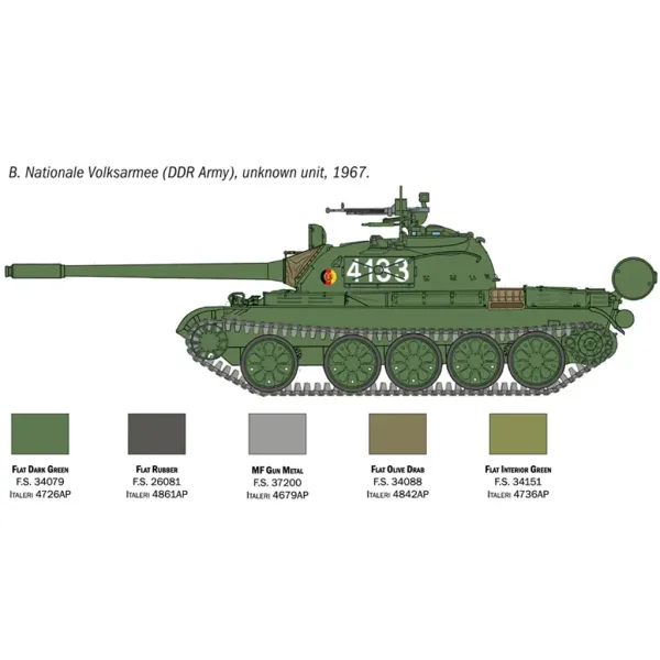 Mașină de model Italeri 1/72 T-55A tank imaginea 4