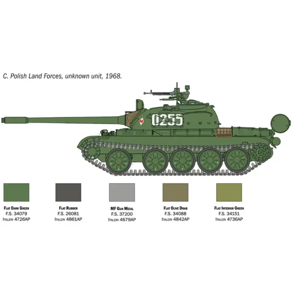 Mașină de model Italeri 1/72 T-55A tank imaginea 5