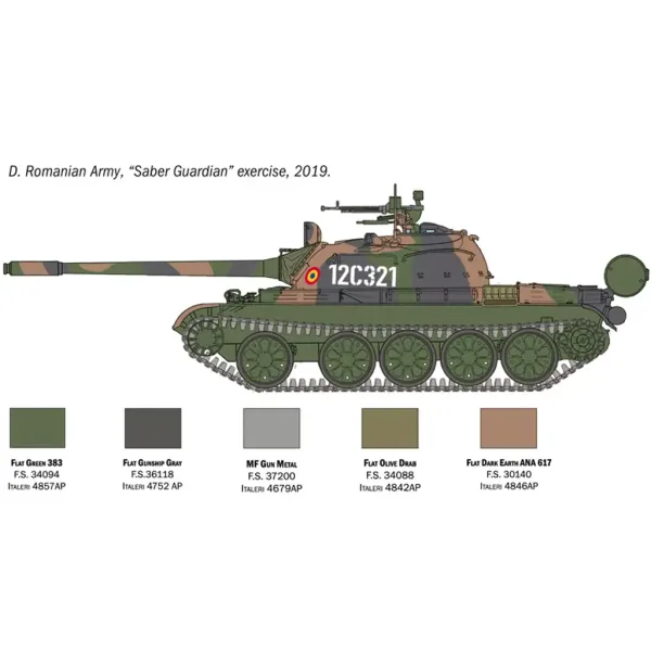 Mașină de model Italeri 1/72 T-55A tank imaginea 6