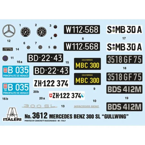 Mașină machetă Italeri 1/16 Mercedes-Benz 300SL Gullwing imaginea 2