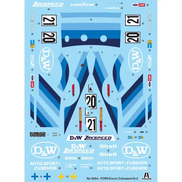 Mașină machetă Italeri 1/24 Ford Escort Zakspeed Gr.2 imaginea 2