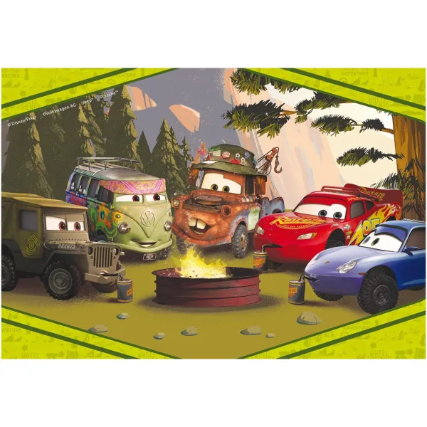 Mașini 2 în 1 puzzle eco de 60 piese și planșă de colorat 70x50cm - Lisciani imaginea 2