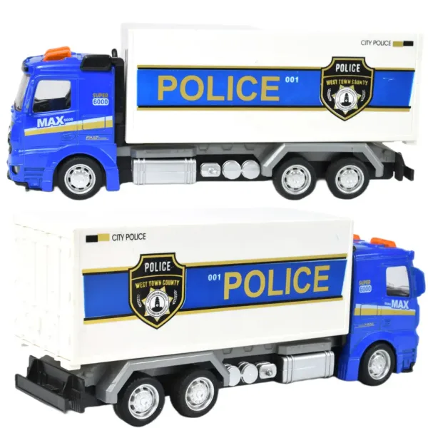 Masini de politie: Camion de politie cu roti libere in diverse variante de 19cm imaginea 5