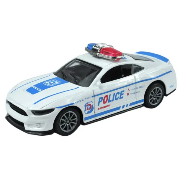 Masini de politie: Masina de politie din metal cu roti libere, disponibila in mai multe variante, 11cm 1buc. imaginea 2