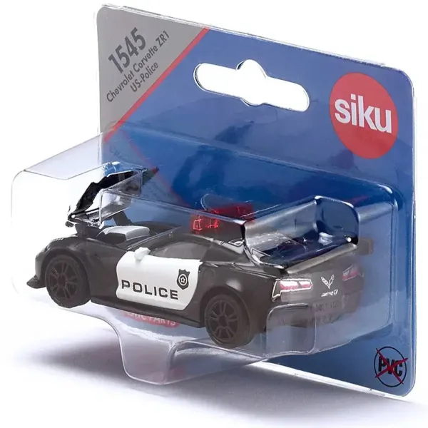 Mașinuță SIKU Chevrolet Corvette ZR1 Police 1/64 imaginea 4