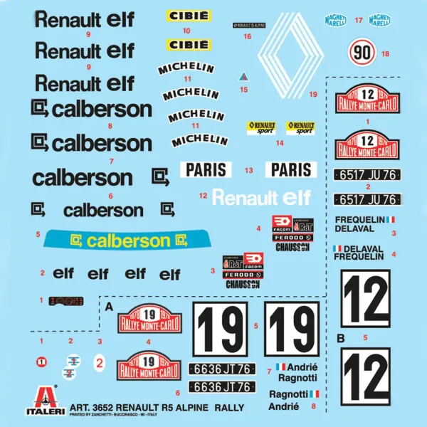 Mașinuță de machetă Italeri 1/24 Renault R5 Alpine Rally imaginea 2