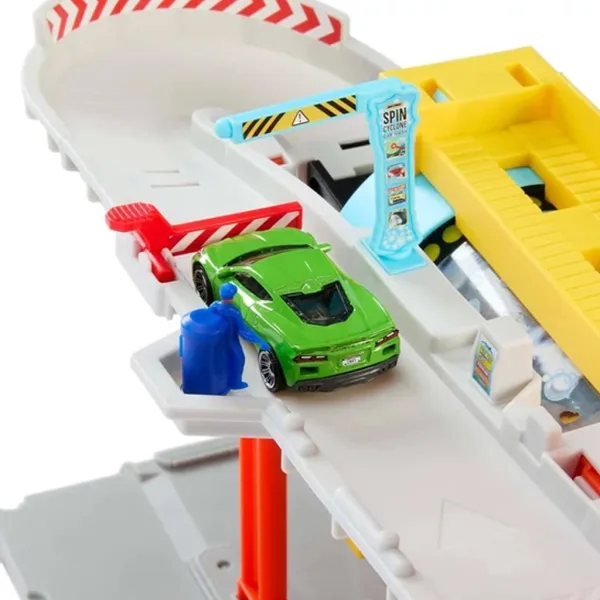 Matchbox: Set de pistă de spălătorie auto Spin Cyclone – Mattel imaginea 3