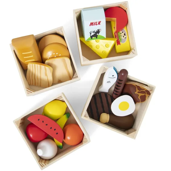 Melissa & Doug: Set de joacă din lemn cu alimente în lăzi - Spin Master imaginea 3