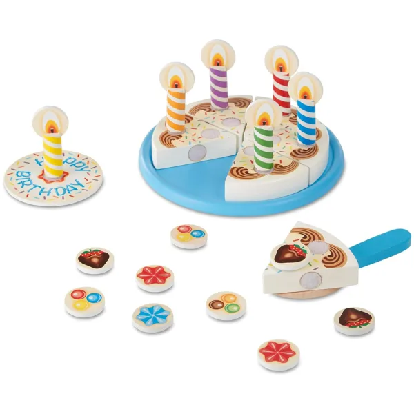 Melissa & Doug: Set de joacă din lemn cu tort aniversar - Spin Master imaginea 2
