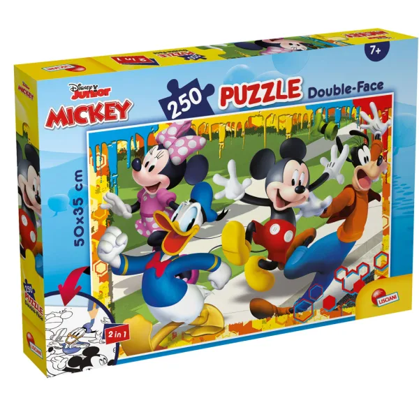 Mickey Mouse puzzle și carte de colorat 2 în 1, 250 de piese, 50x35 cm - Lisciani imaginea 1
