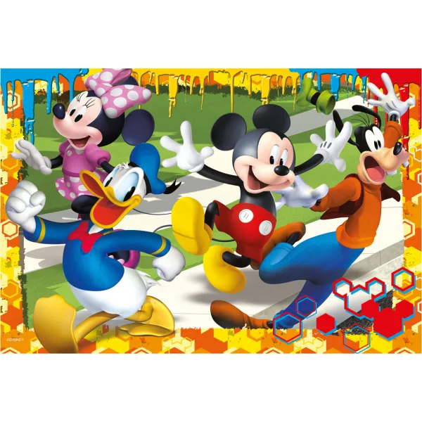 Mickey Mouse puzzle și carte de colorat 2 în 1, 250 de piese, 50x35 cm - Lisciani imaginea 2