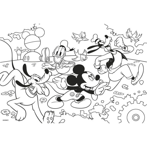 Mickey Mouse puzzle și carte de colorat 2 în 1, 250 de piese, 50x35 cm - Lisciani imaginea 3