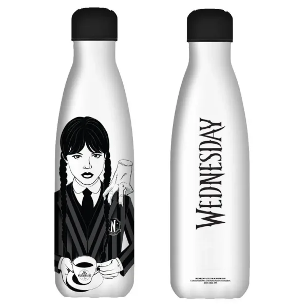 Wednesday: Sticlă de apă vacuum din oțel inoxidabil 500ml, albă imaginea 2