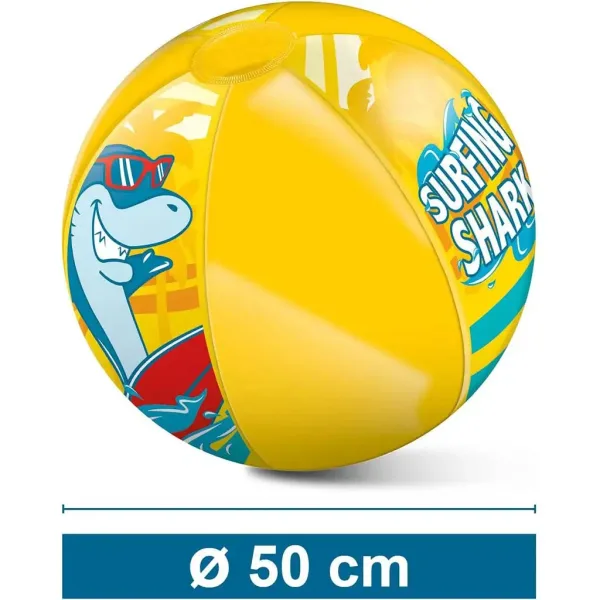 Minge de plajă gonflabilă cu model de rechin 50cm - Mondo Toys imaginea 3