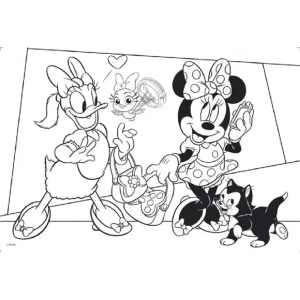Minnie Mouse 2 în 1 maxi puzzle 2x24 piese și carte de colorat 50x35cm - Lisciani imaginea 2