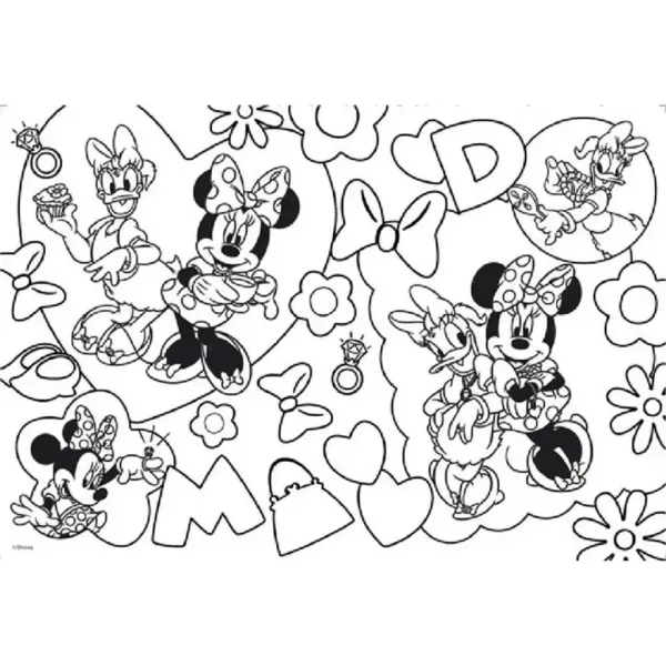 Minnie Mouse 2 în 1 maxi puzzle 2x24 piese și carte de colorat 50x35cm - Lisciani imaginea 3