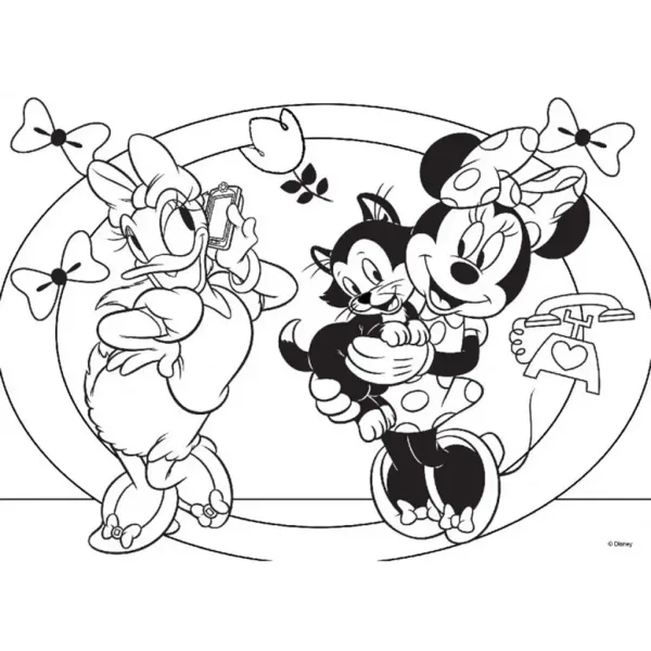 Minnie Mouse 2 în 1 maxi puzzle de 24 piese și carte de colorat 70x50cm - Lisciani imaginea 2